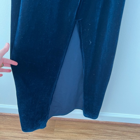 Vintage Jump Velvet Navy Blue Maxi Dress - Picture 6 of 8